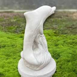Stone Large Dolphin Statue Garden On Wave Sculpture Cement Fish Ornament Outdoor Decoration Concrete Figurine Gift - thumbnail 4