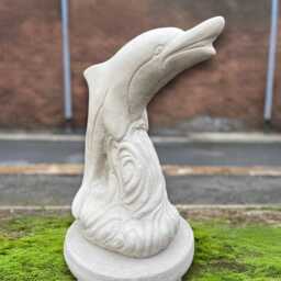 Stone Large Dolphin Statue Garden On Wave Sculpture Cement Fish Ornament Outdoor Decoration Concrete Figurine Gift - thumbnail 2