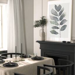Set Of 3 Botanical Wall Prints, Flower Art, Gold & Sage Green Home Decor, Hand Drawn Plants Prints, Free Fast Delivery - thumbnail 3