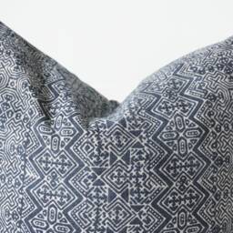 Indigo Neutral Tribal Hemp Hand Woven Natural Dye Color Lumbar Pillow Cover - thumbnail 3