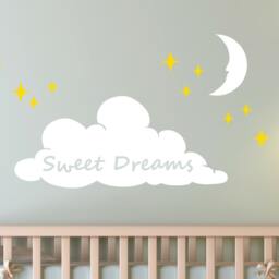 Sweet Dreams Sleepy Cloud Stars Vinyl Wall Decal Set - thumbnail 2