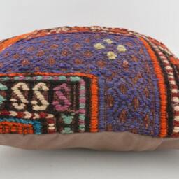 "Kilim Pillow, Wool Kilim Cousin From Anatolia, 40x40 cm, 16""x16" - thumbnail 3