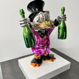 Art For The Home - Pink Pink Chrome Money Duck Sculpture Alec Monopoly Inspired Pop - thumbnail 2