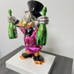 Art For The Home - Pink Pink Chrome Money Duck Sculpture Alec Monopoly Inspired Pop - thumbnail 4