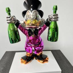 Art For The Home - Pink Pink Chrome Money Duck Sculpture Alec Monopoly Inspired Pop - thumbnail 3