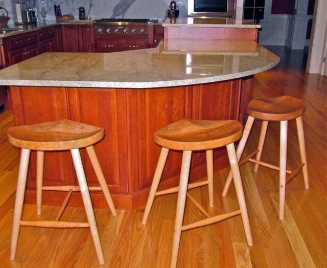 Relief Stool Made From Locally Harvested Wild Black Cherry - image 1