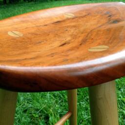 Relief Stool Made From Locally Harvested Wild Black Cherry - thumbnail 3