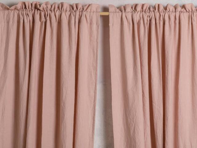 Linen Curtain-Linen Panel - Washed Curtain With Rod Pocket & Head Width 55'' - 140cm X Custom Length - image 1