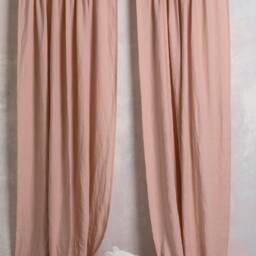 Linen Curtain-Linen Panel - Washed Curtain With Rod Pocket & Head Width 55'' - 140cm X Custom Length - thumbnail 2