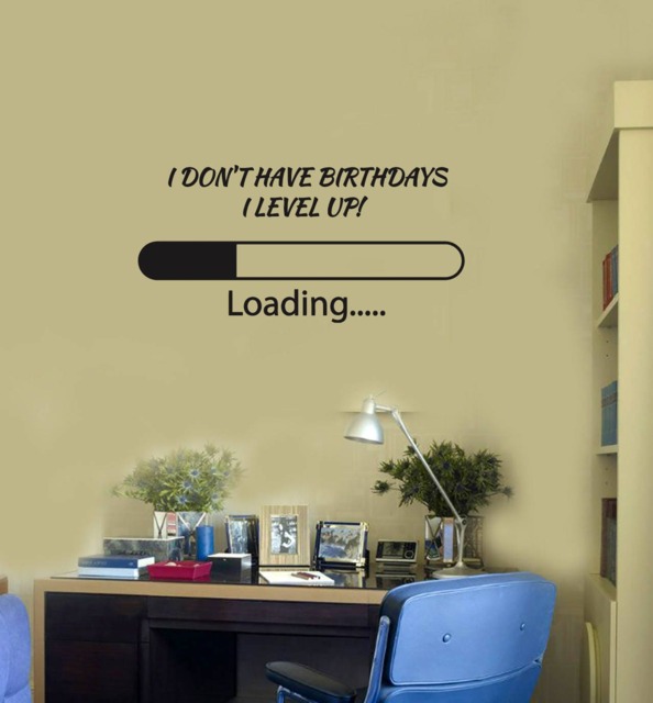 Gamer Quote Vinyl Wall Decal Geek Art Man Cave Loading Stickers Mural - #2632Di - image 1