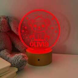Personalised Monkey Night Light - Custom Name Kids Lamp Nursery Led Colour Changing Baby Room Decor Gift - thumbnail 3