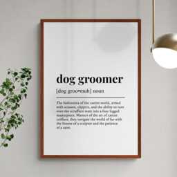 Dog Groomer Funny Definition Job Work Gift Wall Art Print - thumbnail 2