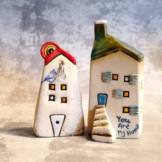 Miniature Ceramic Houses, Rustic Home Decor, Collectibles, Inspiring Art, Tiny Ceramics, Clay Houses - image 1