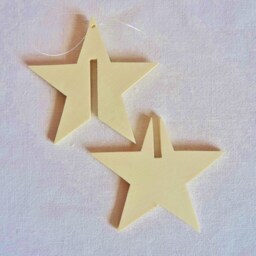 5 X 3D Christmas Stars, Natural Poplar Wood Tree Decoration, To Hang On The Or As A Table Decoration - thumbnail 2