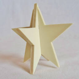5 X 3D Christmas Stars, Natural Poplar Wood Tree Decoration, To Hang On The Or As A Table Decoration