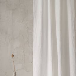 Off White Linen Curtain Panel, Rod Pocket Curtain, Softened Natural Organic Extra Long Curtain - thumbnail 3