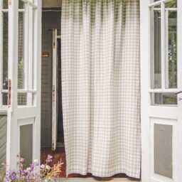 Off White Linen Curtain Panel, Rod Pocket Curtain, Softened Natural Organic Extra Long Curtain - thumbnail 4