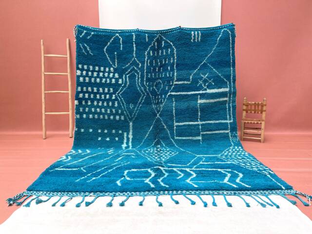 Custom Moroccan Wool Rug Handwoven Beni Ourain Shag Rug - image 1