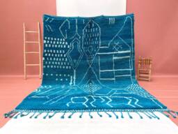 Custom Moroccan Wool Rug Handwoven Beni Ourain Shag Rug - thumbnail 1