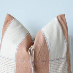 "Handwoven Hemp Pillow Cover Brown Tan Neutral Boho Decor - 20"" X 20" - thumbnail 2