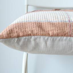 "Handwoven Hemp Pillow Cover Brown Tan Neutral Boho Decor - 20"" X 20" - thumbnail 3