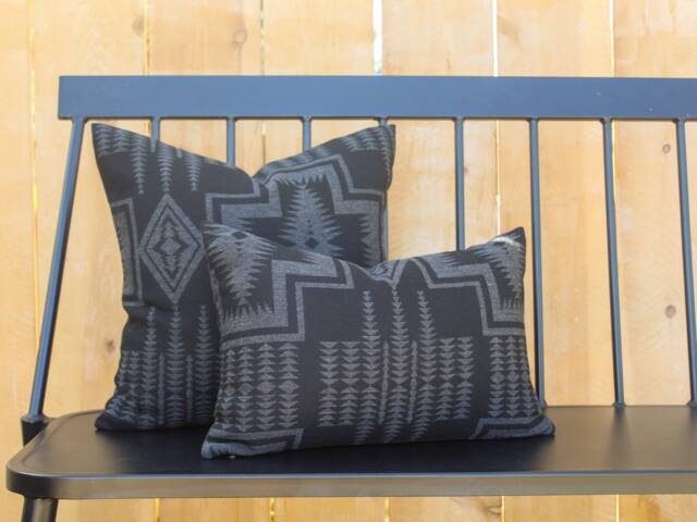 Harding Char Outdoor Pillow Cover, Black Southwestern All Weather Cover - Made To Order - image 1