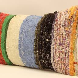Bohemian Cushion Wool Pillow Sofa Bed Aztec Very Rare Kilim 12x20 Emroidered Throw 4Oef-301 - thumbnail 3
