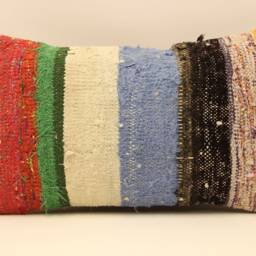 Bohemian Cushion Wool Pillow Sofa Bed Aztec Very Rare Kilim 12x20 Emroidered Throw 4Oef-301 - thumbnail 2