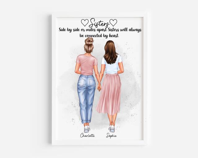 Personalised Sisters Print, Birthday Gift For Sister, Christmas Sister Gift, Quote Unique - image 1