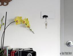 Pig Silhouette - Key Holder Chain Housewarming Gift New Home Minimalist Decor