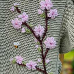 Personalised Baby Blanket - Cherry Blossom Embroidered Name Girl Gift Christening Nursery Keepsake - thumbnail 2
