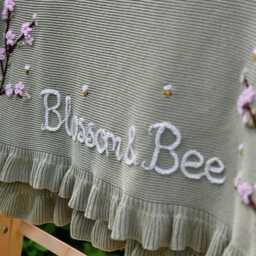 Personalised Baby Blanket - Cherry Blossom Embroidered Name Girl Gift Christening Nursery Keepsake - thumbnail 3