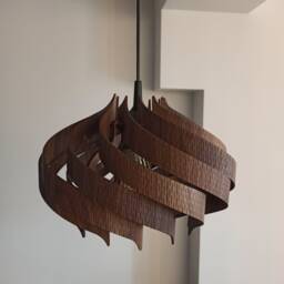 Scandinavian Light/Pendant Lampshade Mini Majesty Natural Walnut Lamp Unique Wooden Lantern - thumbnail 2