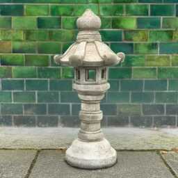 Moon Pagoda Sculpture Concrete Japanese Statue Stone Lantern Figurine Asian Garden Decoration Handmade Yard Art Gift - thumbnail 3
