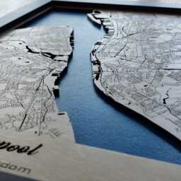 Liverpool City Map Wall Art - 3D Multi Layered Laser Engraved Wood Acrylic Water Effect - thumbnail 2