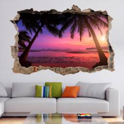 Tropical Beach Sunset Wall Decal Sticker Mural Poster Print Art Home Office Decor Hk7 - thumbnail 1