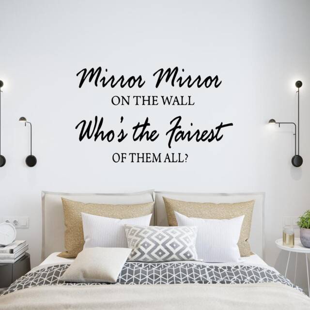 Mirror On The Wall Who's Fairest Of Them All Decal Family Quote Home Decor Art Sticker Vwaq-1620 - image 1