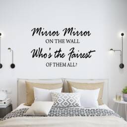Mirror On The Wall Who's Fairest Of Them All Decal Family Quote Home Decor Art Sticker Vwaq-1620 - thumbnail 1