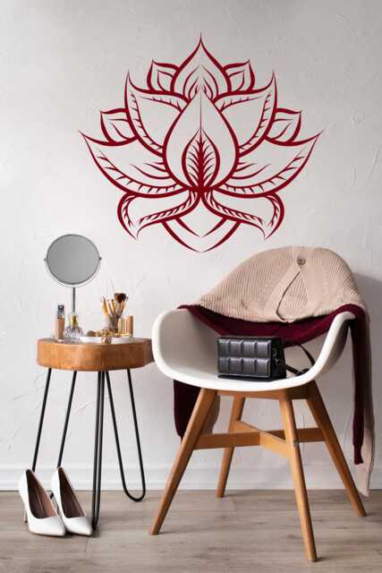 Boho Lotus Flower Wall Decal Mandala Vinyl Art For Yoga Decor - image 1