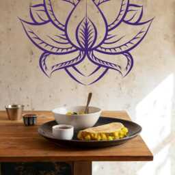 Boho Lotus Flower Wall Decal Mandala Vinyl Art For Yoga Decor - thumbnail 2
