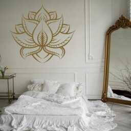 Boho Lotus Flower Wall Decal Mandala Vinyl Art For Yoga Decor - thumbnail 3