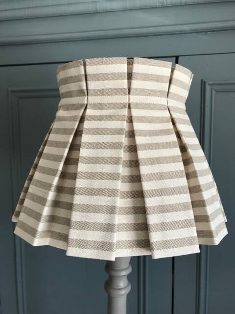 Oatmeal Stripe Pleated Lampshade - image 1
