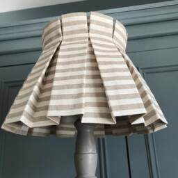 Oatmeal Stripe Pleated Lampshade - thumbnail 2