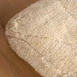 White Beni Ouarain Berber Pouf - Geometric - thumbnail 2
