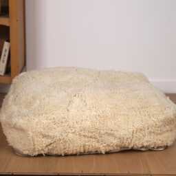 White Beni Ouarain Berber Pouf - Geometric - thumbnail 4