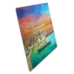 Ortakoy Mosque Sunrise Canvas Print Istanbul Bosphorus Bridge Art For Home & Office Decor - thumbnail 1