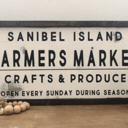 Custom Location - City Farmers Market Modern Farmhouse Sign Rustic Distressed Canvas Wall Art Coastal Decor - thumbnail 2