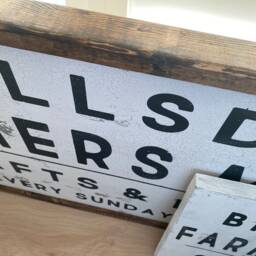 Custom Location - City Farmers Market Modern Farmhouse Sign Rustic Distressed Canvas Wall Art Coastal Decor - thumbnail 4