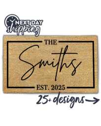 Personalized Custom Doormat - Gift Welcome Established Date With Family Name Christmas - thumbnail 1