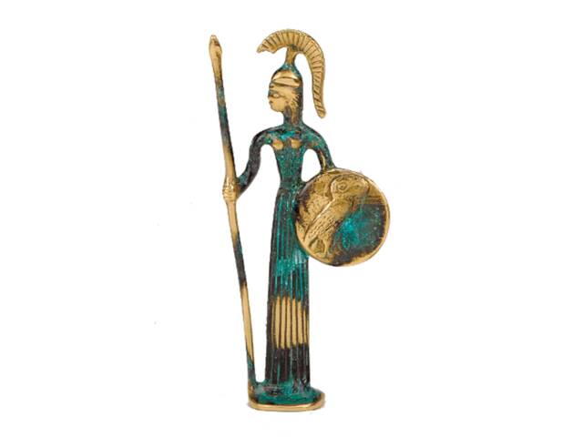 Bronze Goddess Athena Statue, Ancient Greek Mythology Art - image 1